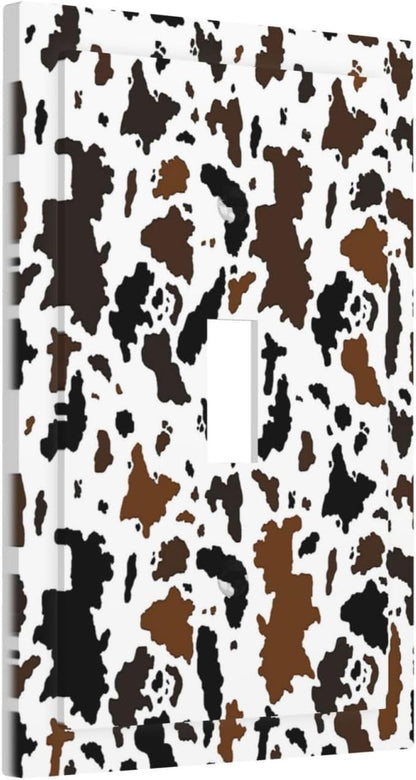 Decorative Light Switch Cover Rustic Cowhide Highland Cow Milk Cow 1 Gang Single Toggle Device