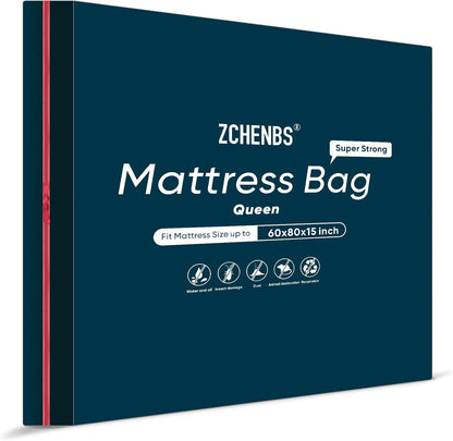 ZCHENBS® – Mattress Bags for Moving and Storage,Mattress Bag with Zippers,5 Mil Ultra-Thick Bed