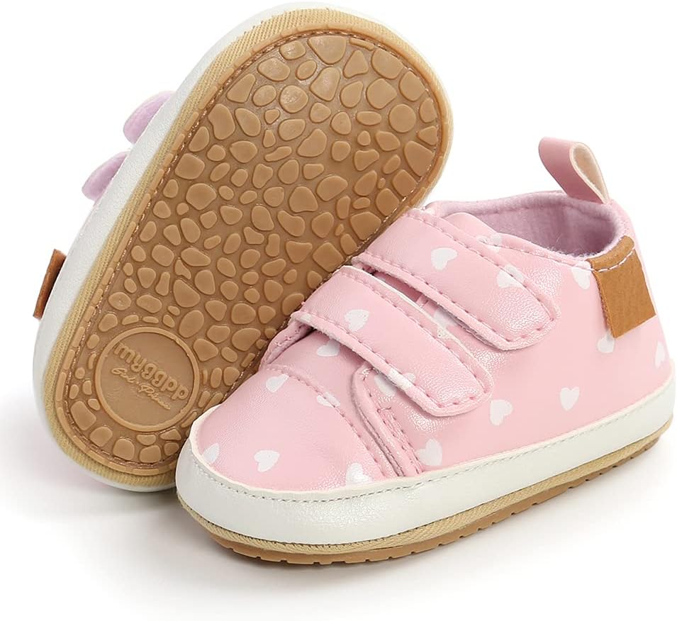 SOFMUO Baby Boys Girls High Top Ankle PU Leather Sneakers Soft Rubber Sole Infant Moccasins Newborn