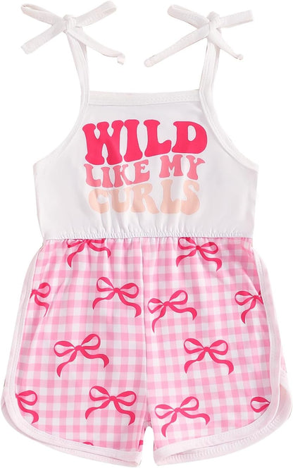 WZTYYDS Toddler Baby Girl Summer Clothes Floral Romper Tie-Up Strap Halter Jumpsuit Infant Summer