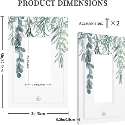 Eucalyptus Leaves Greenery Vine Flowers Simplicity Decorative Outlet Covers 1 Gang Single Rocker