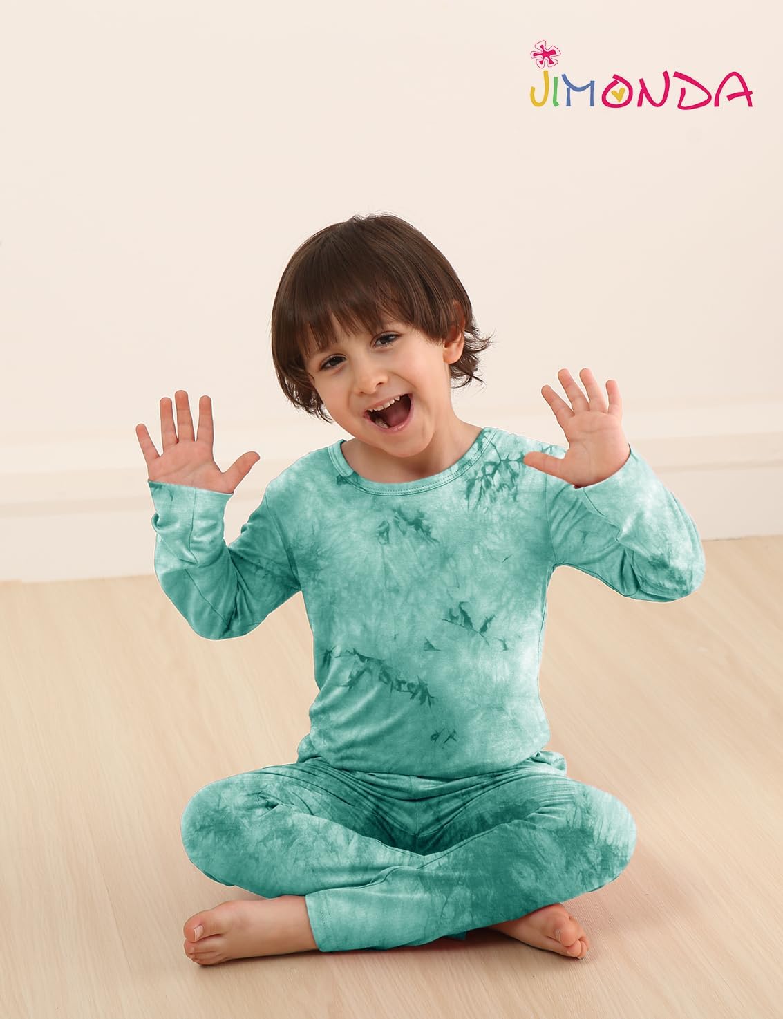 Jimonda Kids Soft Rayon From Bamboo Sleepwear Long Sleeve Boys Girls Pajama Outdoor 2-Piece