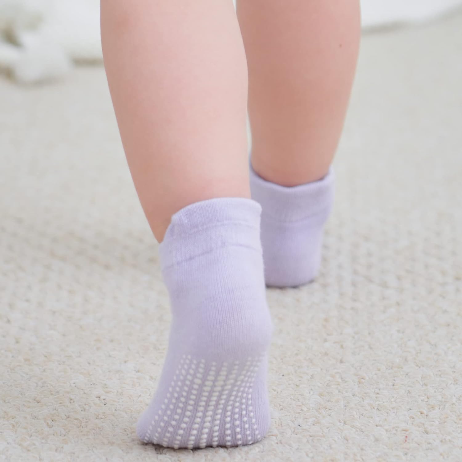 Zaples Baby Non Slip Grip Ankle Socks with Non Skid Soles for Infants Toddlers Kids Boys Girls