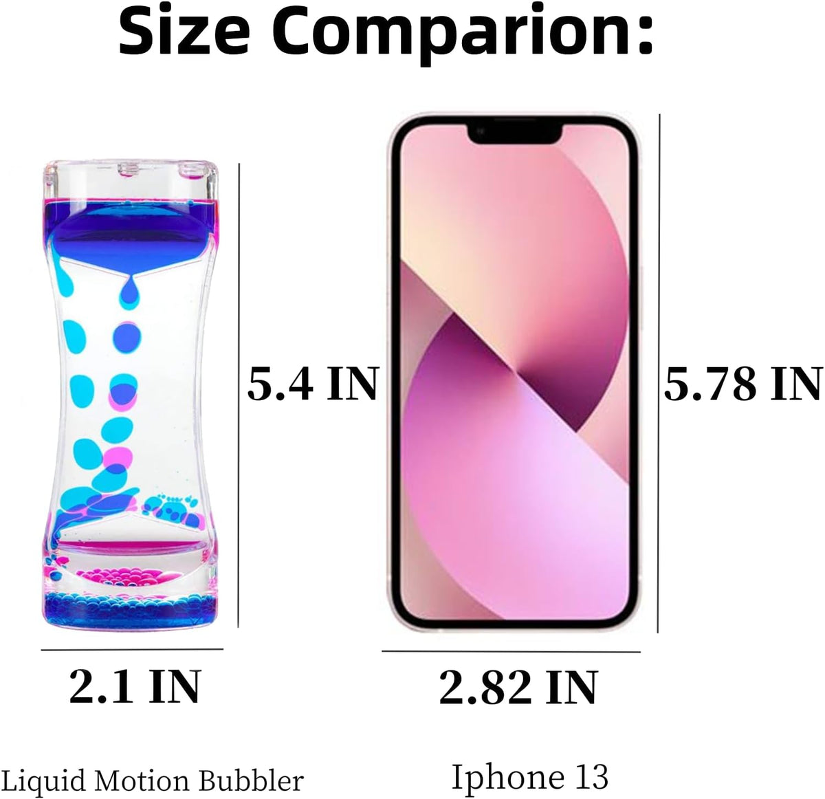 Liquid Motion Bubbler Colorful Oil and Water Sensory Toys Hourglass Bubbler Timer ADHD Anxiety