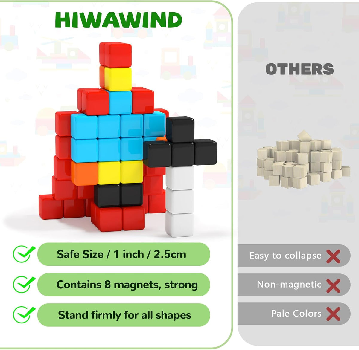 Magnetic Blocks for Toddlers -Classroom Must Haves STEM Learning Toys for 3-5 Year Old Boys &