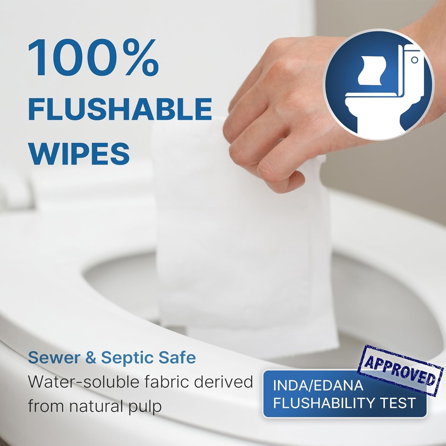 BEBESUP- Korea’s #1 Flushable Wipes- 100% Plant-Based Hypoallergenic Biodegradable 99% Water-Based