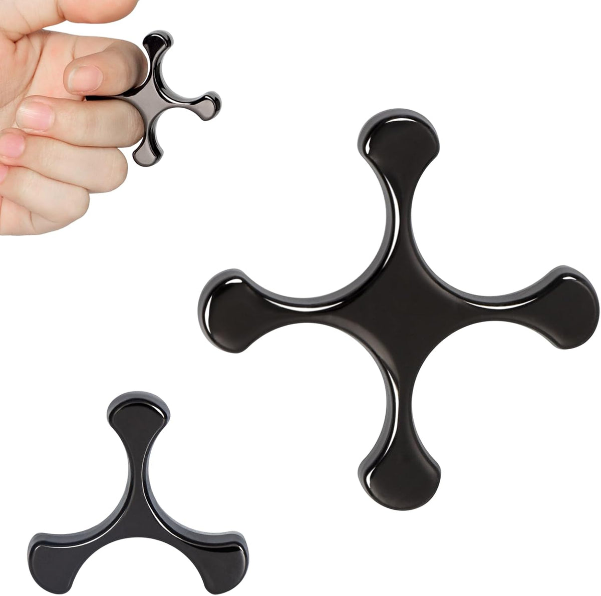 Metal Finger Fidget Flipper 2Pack - Quiet Fidget Toys Adults - Premium Fidget Roller Stim Toys for