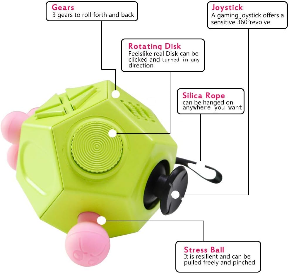 12 Sided Fidget Toys, Dodecagon Cube Toys Anti-Anxiety,Relieves Stress and Autism for