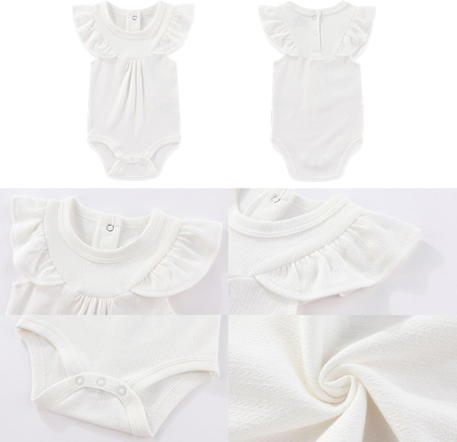 Four Seasons Baby Boy Girl Bodysuits 5-Pack Cotton Comfort Short Sleeve Baby Clothes Soft Infant