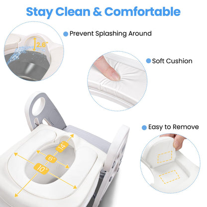Primlect Potty Training Toilet, 2-in-1 Stable Potty Seat with Step Stool