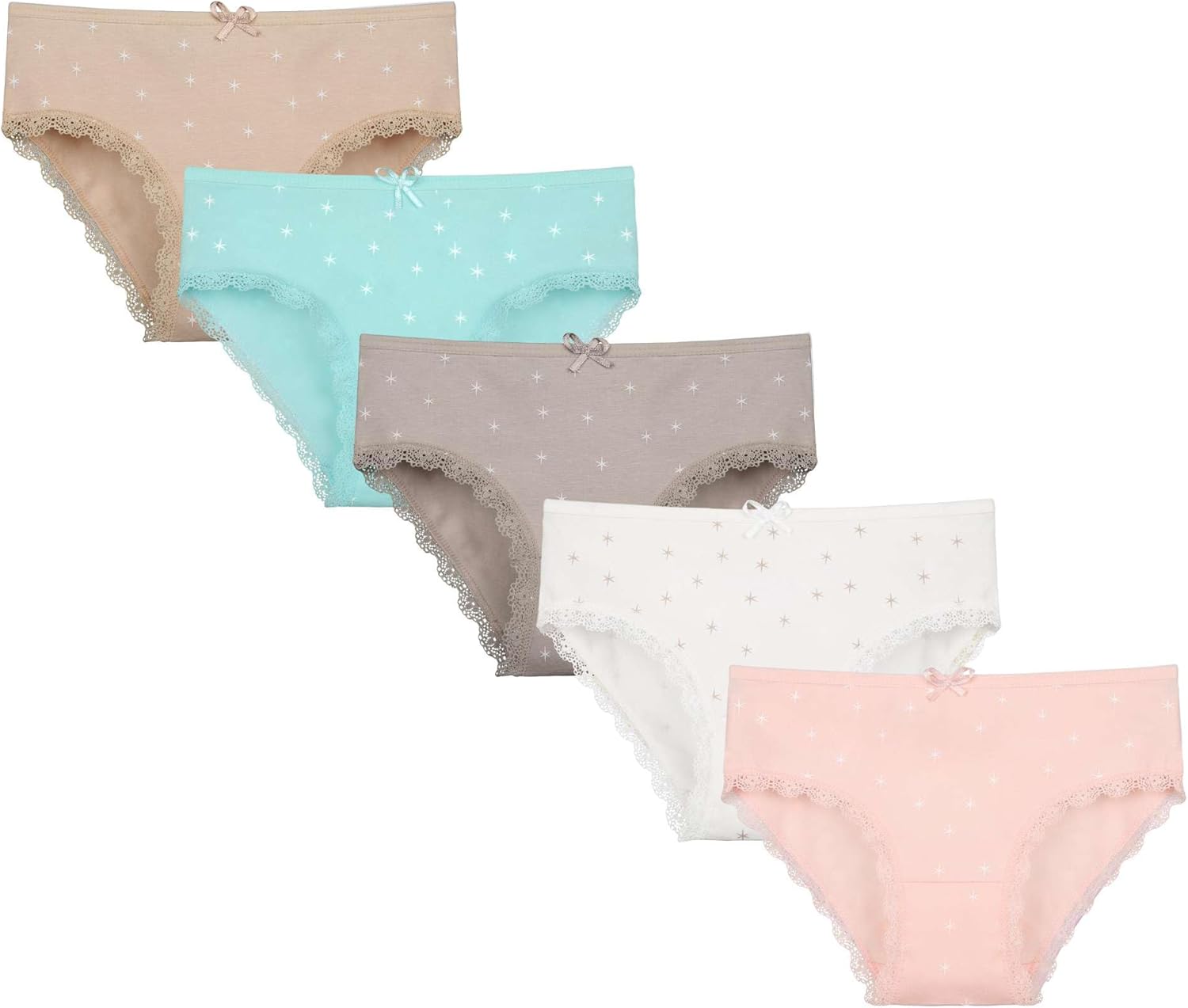 Donella Girls' Soft Cotton Underwear - Kids Bikini Brief Panties for Girls and Toddlers 5-Pack