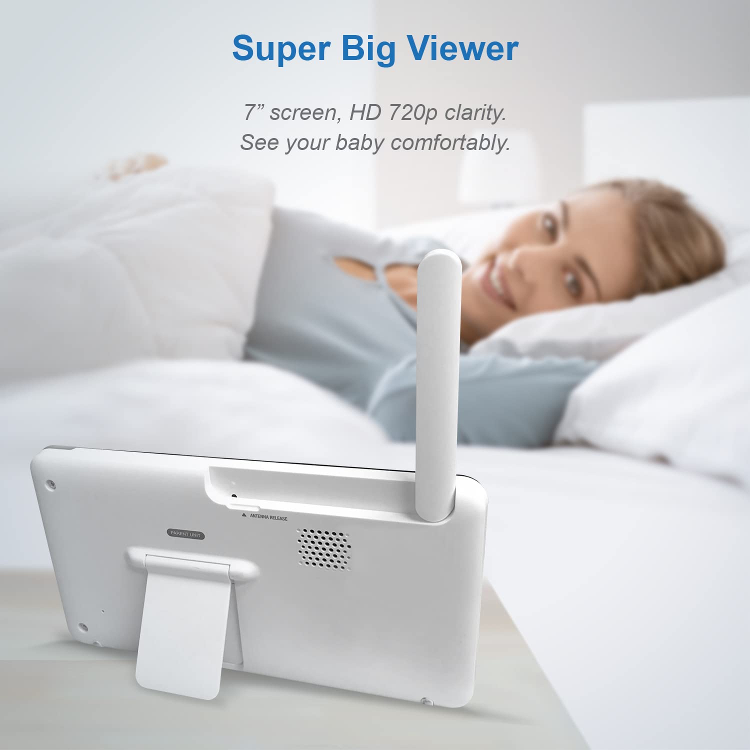 VTech RM7764-2HD Smart WiFi 2 Camera BabyMonitor, 360° Pan&Tilt, 10X Zoom, 7” HD Display &