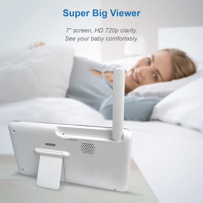 VTech RM7764HD 1080p WiFi Remote Access Baby Monitor, 360° Pan&Tilt, 7” 720p HD Display, HD Night