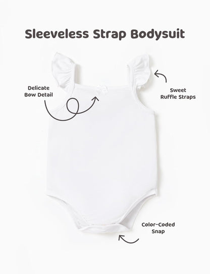 PATPAT Baby Girl Bodysuits - Soft Bamboo Viscose - Flutter Sleeves Cute Dress - Newborn Infant