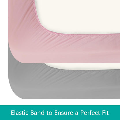 Crib Sheets Waterproof 2 Pack, Crib Mattress Protector, Toddler Fitted Crib Sheet Neutral, Ultra