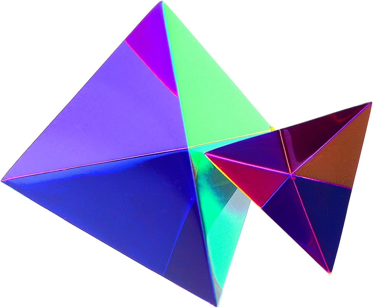 CMY Cubes The Ignis (50mm) - Cyan, Magenta & Yellow Polyhedron - Subtractive Color Mixing Optical