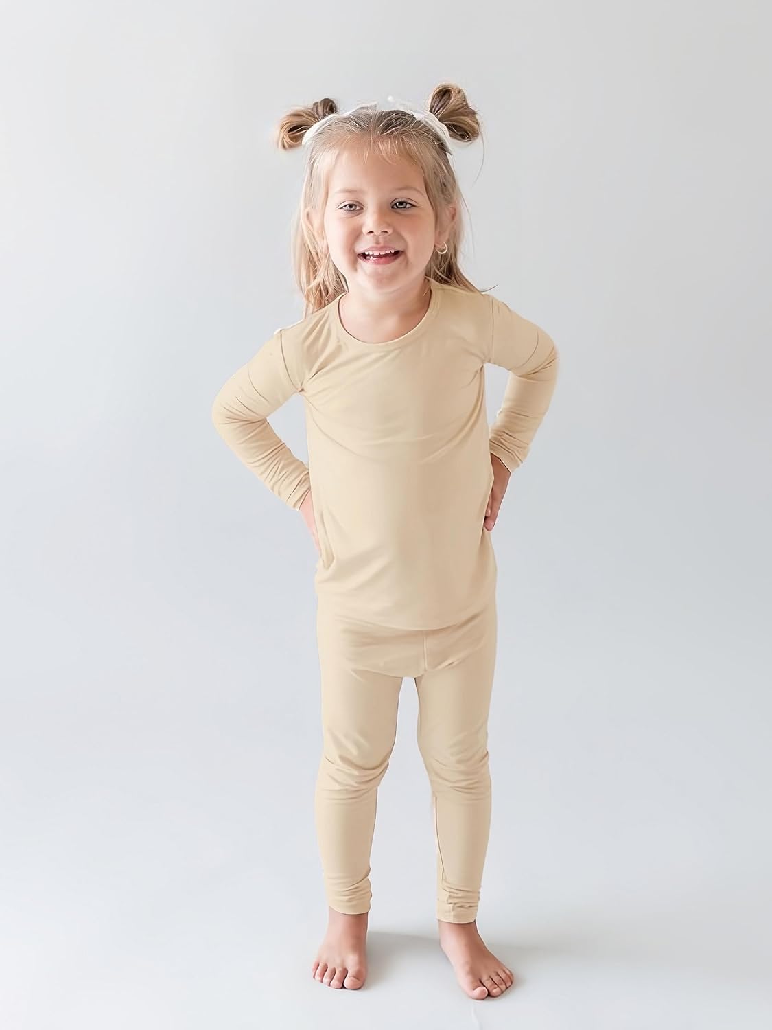 BABY 2T-10Y Toddler Kids Girls Boys Soft Comfy Viscose 2pcs Set Long Sleeve Plain Shirts and Pants