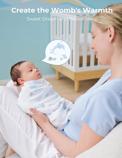 Momcozy Muslin Swaddle Blankets, 4-Pack, Large 47"x47", Breathable