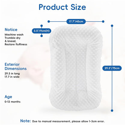 Baby Lounger for Newborn Flat Cover,Baby Nest Cover Tummy Time Mat Breathable & Soft,0° Angle