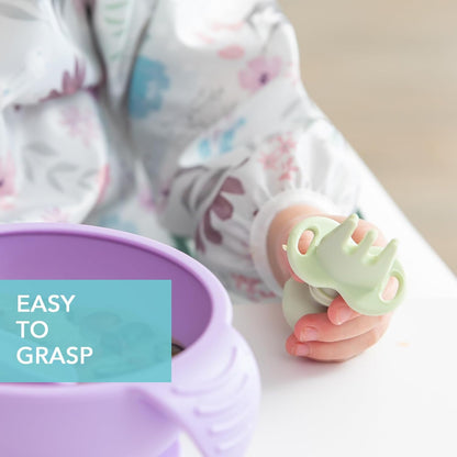 Bumkins Baby Utensils Set, Chewtensils Silicone Spoons for Dipping, Self-Feeding, Baby Led Weaning