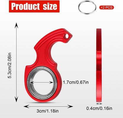2pcs Key Chain Spinner Toys 0.67" Inner Diameter with 2pcs Key Rings, Finger Fidget Keychain Key