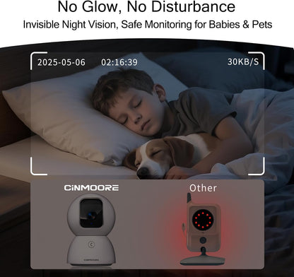 5G Security Camera Indoor, 3K Pet/Dog Camera with Speaker/Phone App, PTZ WiFi Baby Monitor Cameras