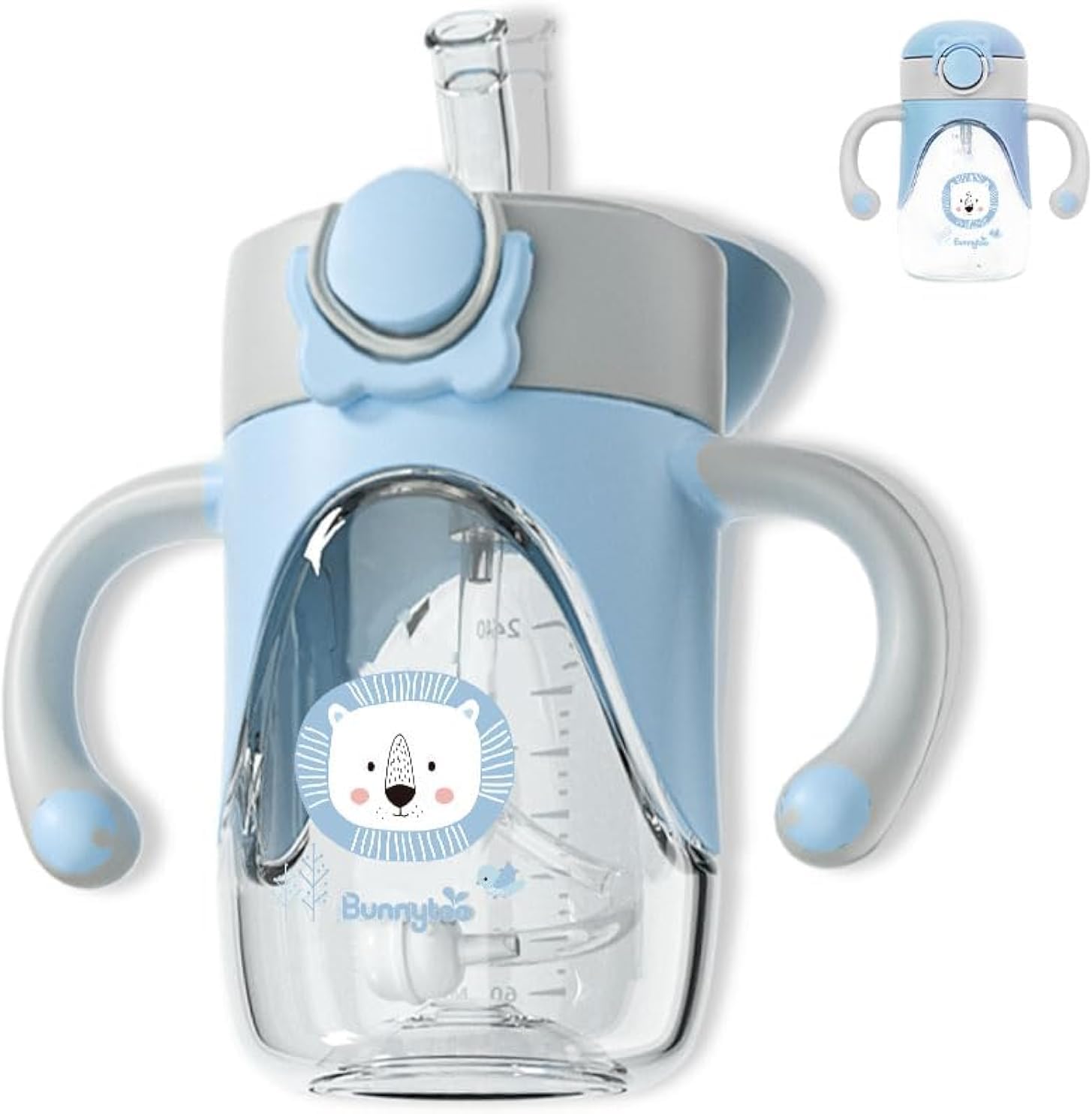 Bunnytoo Baby Sippy Cup with Weighted Straw for Infants 6-12 Months, 8oz Toddler Drinking with