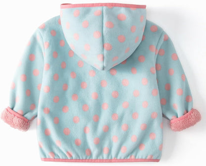 Toddler Printed Polar Fleece hooded Jacket Baby Boys Girls Kids Winter Warm Spring Autumn Outerwear