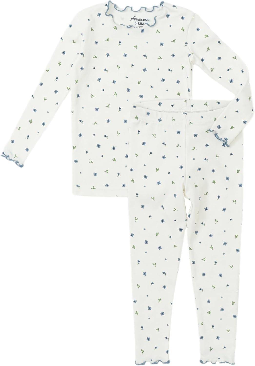 AVAUMA Baby Boy Girl Pajama Set 6M-7T Kids Cute Toddler Snug fit Flower Pattern Design Pjs Cotton