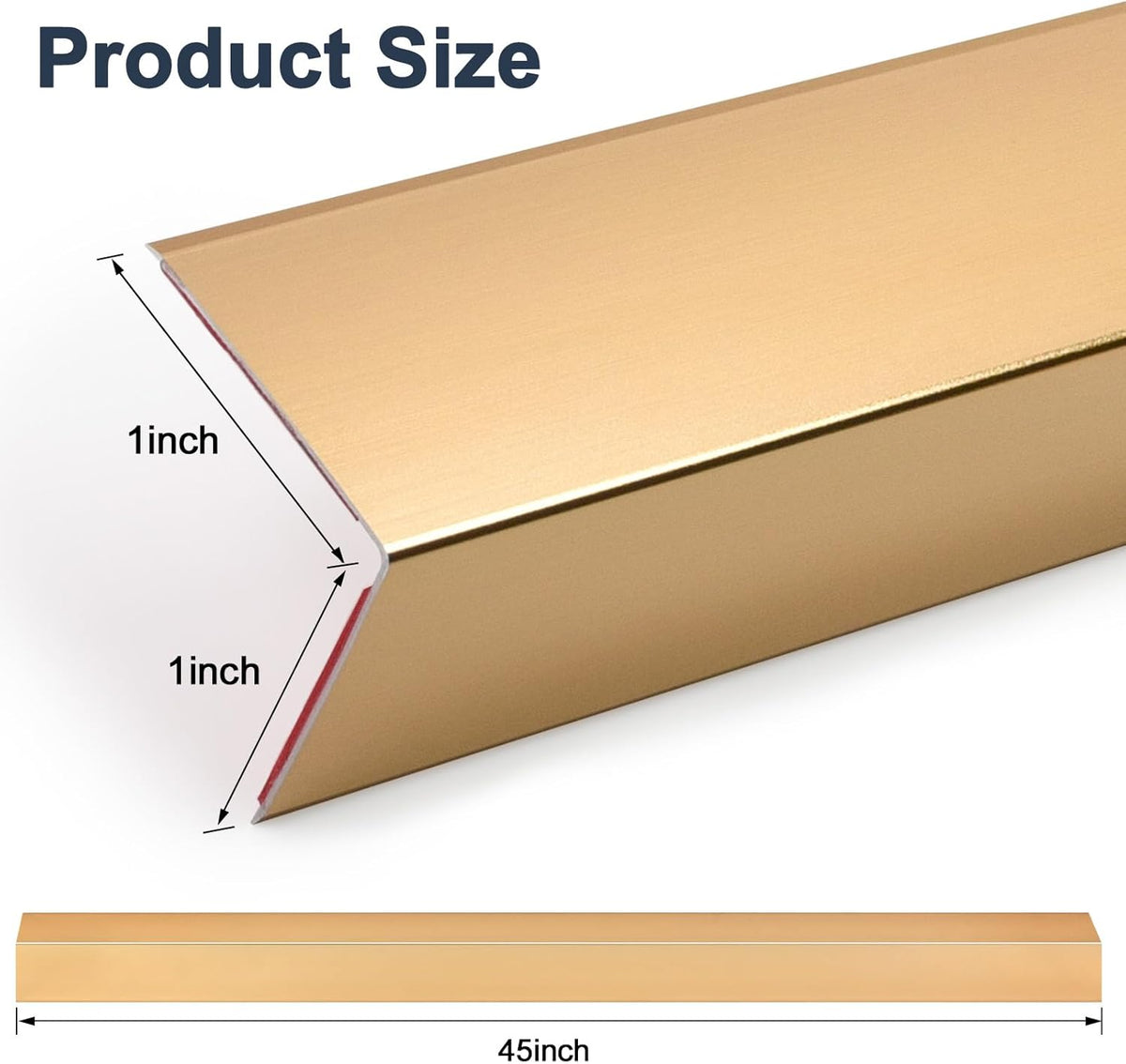 4PCS 45" Aluminum Metal Corner Protectors, Self Adhesive Corner Guards, Metal Wall Edge Protector