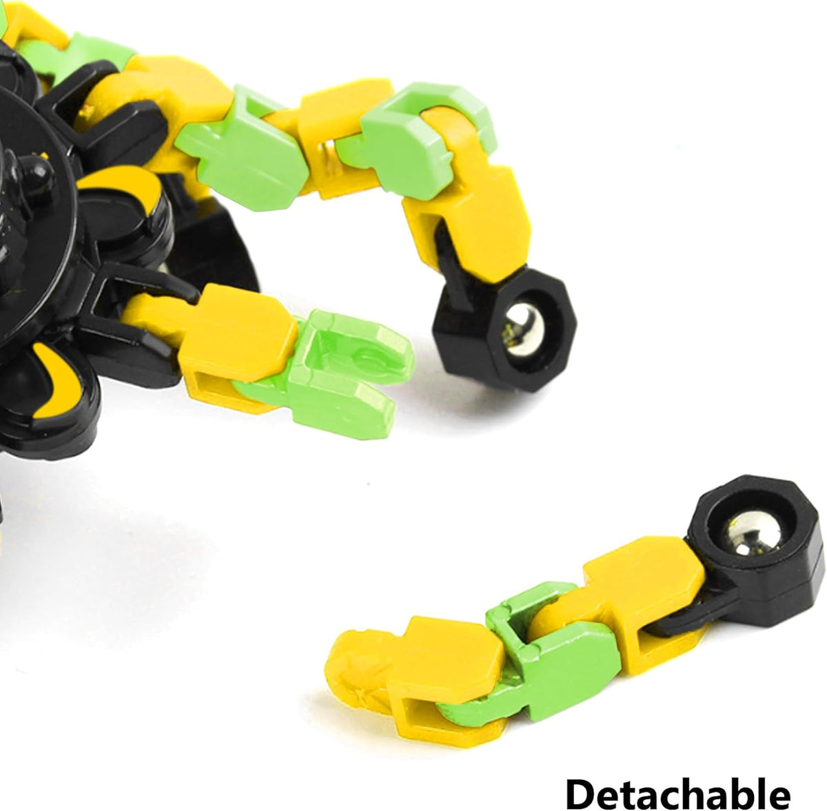 Fidget Spinners, DIY Transformable Chain Robot Finger Spinner, Glow in The Dark Deformable Creative
