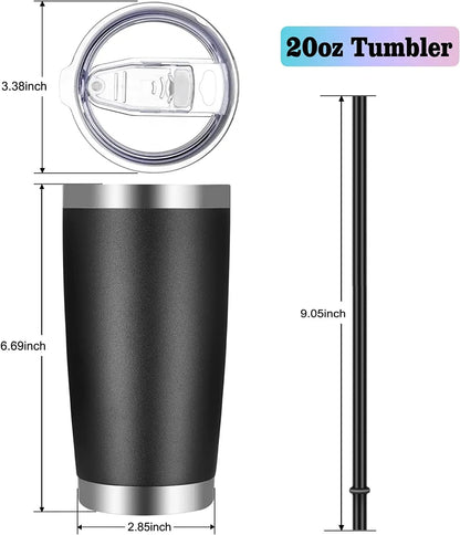 VEGOND 20oz Tumbler with Lid and Straw Stainless Steel Tumbler Cup Vacuum Insulated Double Wall