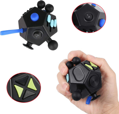 Fidget Dodecagon –12 Side Fidget Toy Cube Relieves Stress and Anxiety Anti Depression Cube for