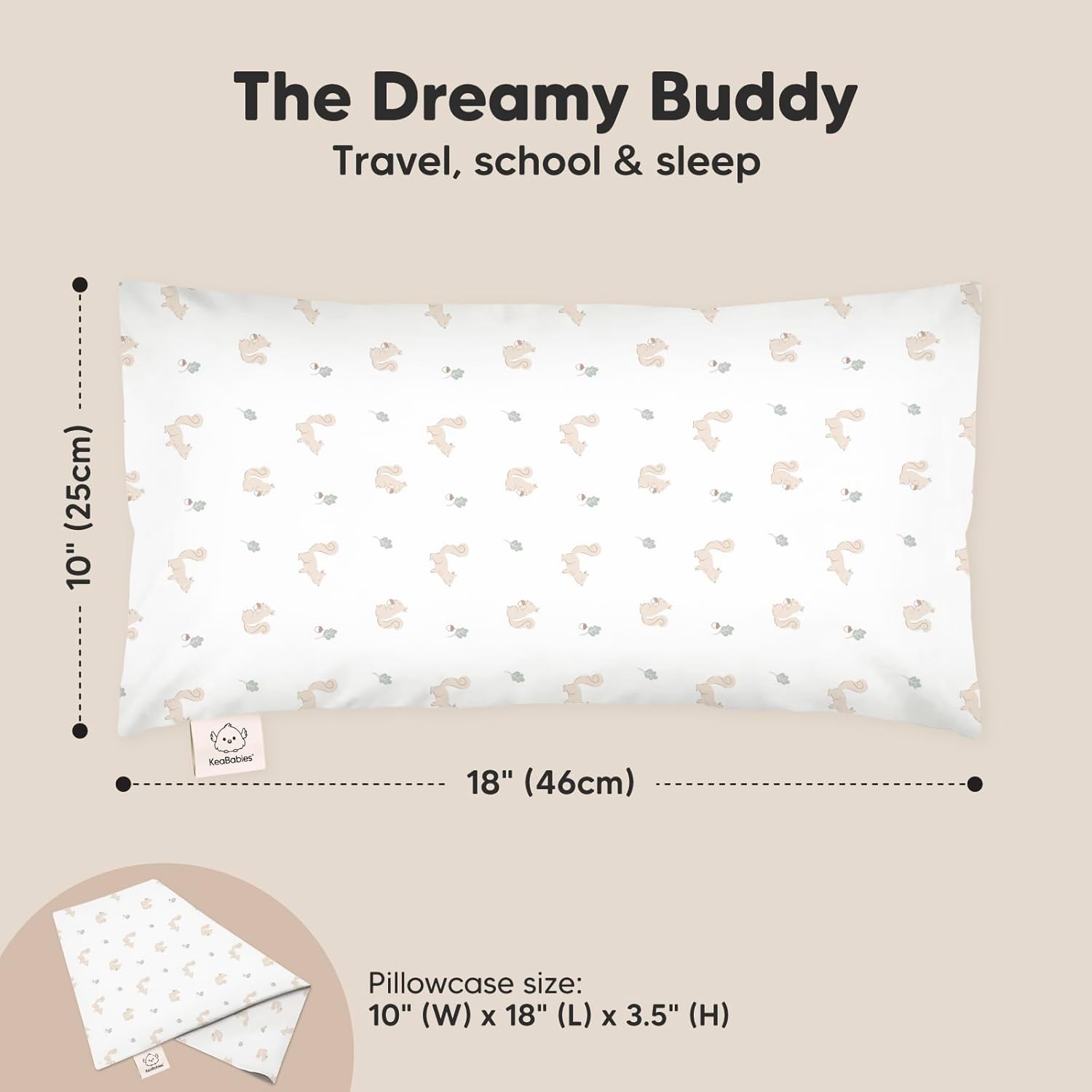 Toddler Pillow with Pillowcase - 10x18 My Little Dreamy Kids Travel Bed Pillows for Sleeping