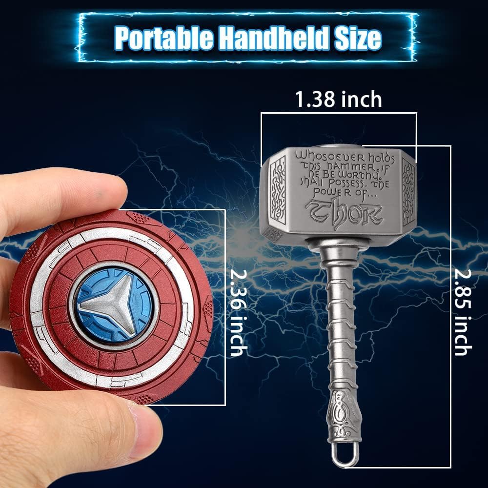 Transformable Fidget Spinner, Metal Hand Hammer Fidgit Toy for Kids Adults, Cool Shield Chain