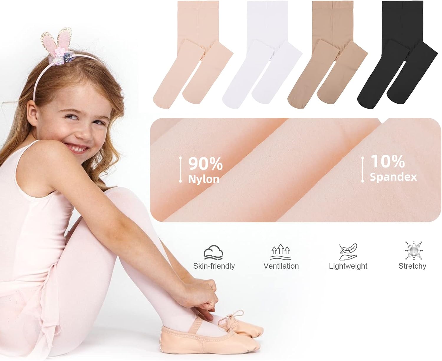 Girls Ballet Dance Tights for Toddler Baby Soft Athletic Leggings Infant Elastic Dance Tights for