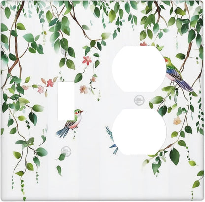 Wallplates Green Leaves Bird Eucalyptus Sage Plant 1 Toggle 1 Duplex Switch Plate Electrical Gfci