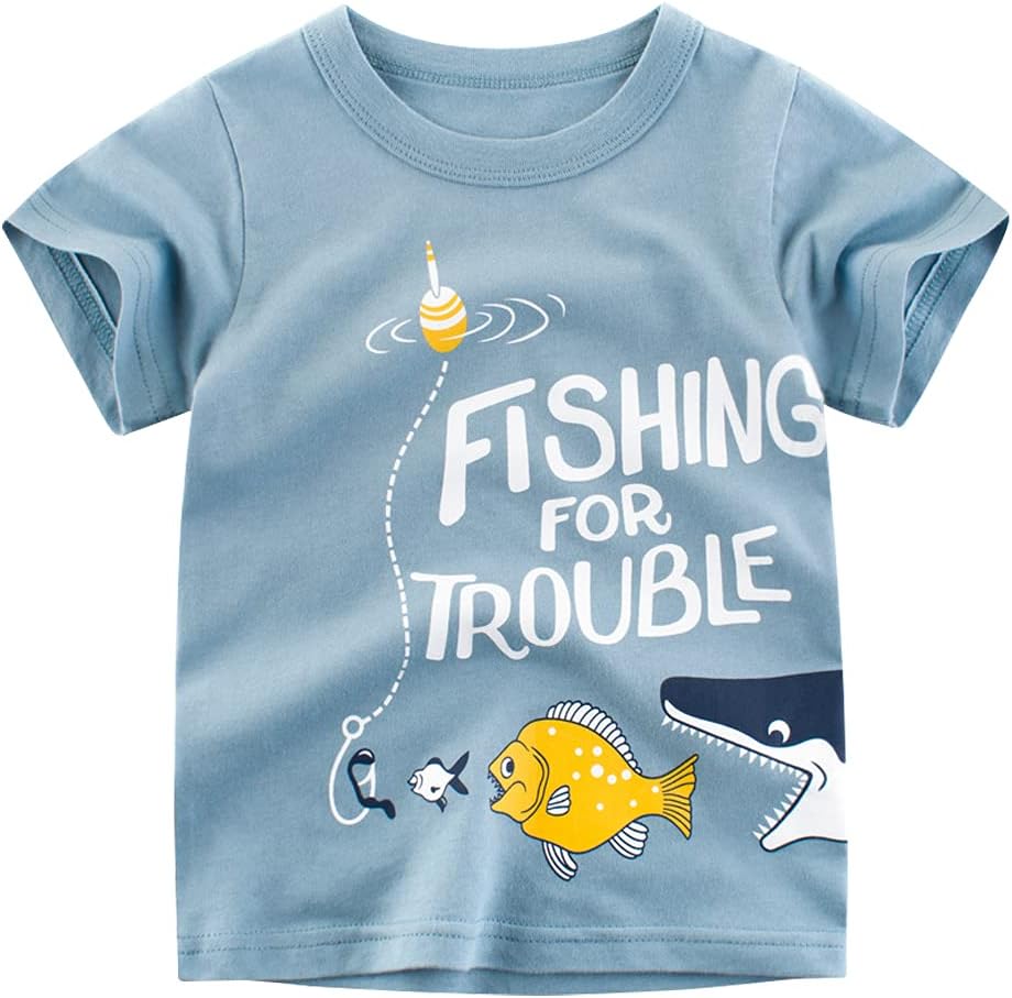 Boys' 4-Pack Excavator Short Sleeve Crewneck T-Shirts Top Tee Size 2-7 Years Toddler Boys' Value