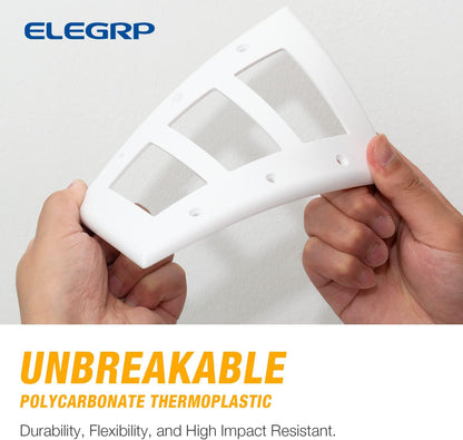 ELEGRP 3-Gang Decorative Wall Plates, Mid-Size 4.88" H x 6.75" L Unbreakable Thermoplastic