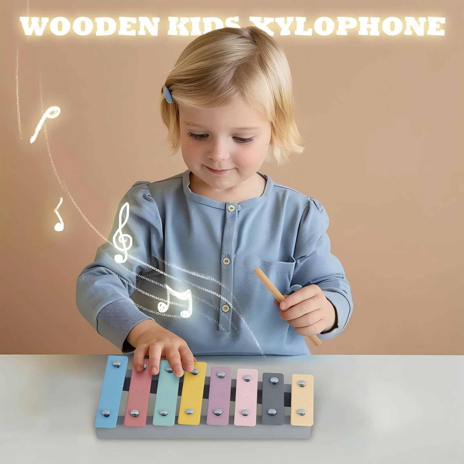 WoodenEdu Kids Xylophone Musical Toy Educational Instrument for Toddlers
