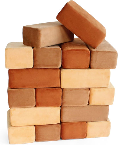 The Original Premium Plush Building Block for Kids - Certified Safe Foam Blocks in Luxuriously Soft
