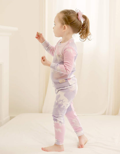 VAENAIT BABY 12M-12Y Toddler Kids Boys Girls 100% Cotton Marbling Tiedye Sung Fit Sleepwear Pajamas