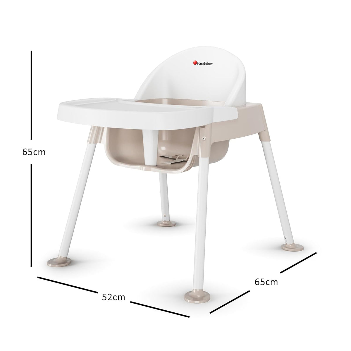Foundations Secure Sitter 13" Feeding Chair, Stable “No Tip” Feet, 3-Point Adjustable Harness