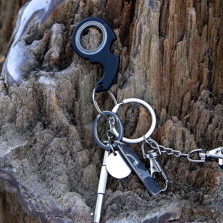 Black Keychain Spinner Fidget Ring,Novelty Keychain Fidget Toy for Finger Exercising,Gifts for