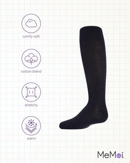 MeMoi Soft Pima Cotton Tights for Girls, Soft and Lightweight Opaque Tights for girls - Sizes 8 to