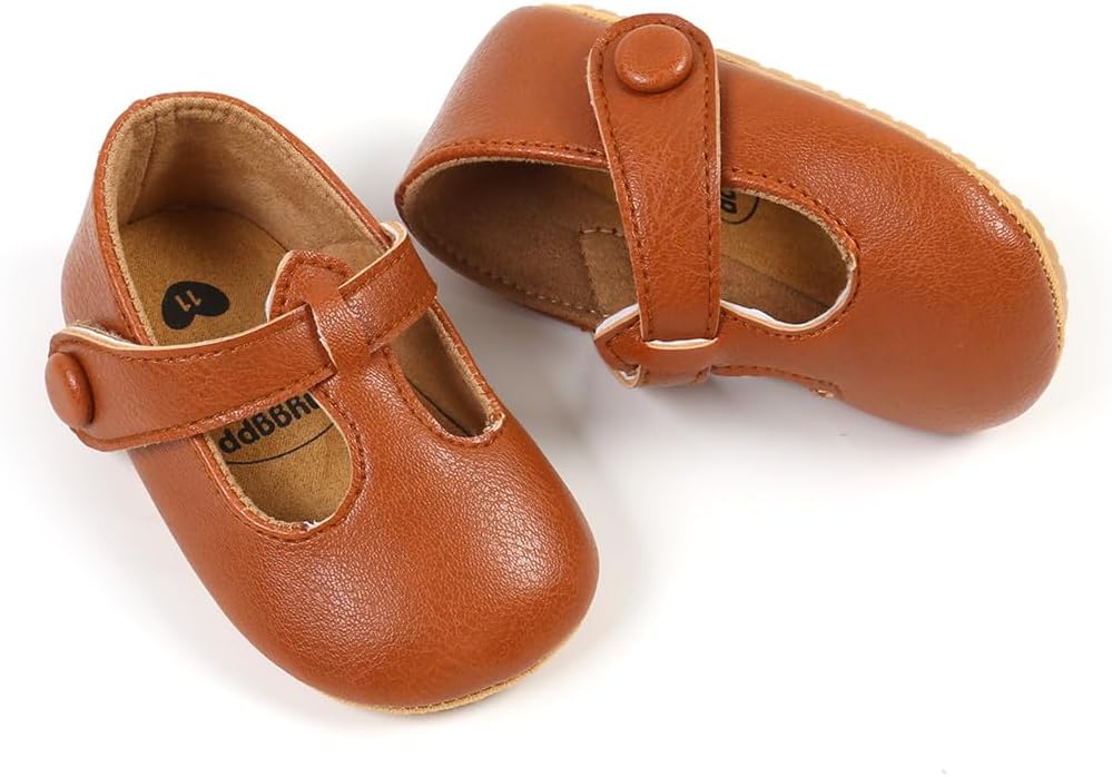 Baby Shoes Mary Jane Flats Non Slip Soft Sole Infant Toddler Sneakers First Walkers Party Christmas