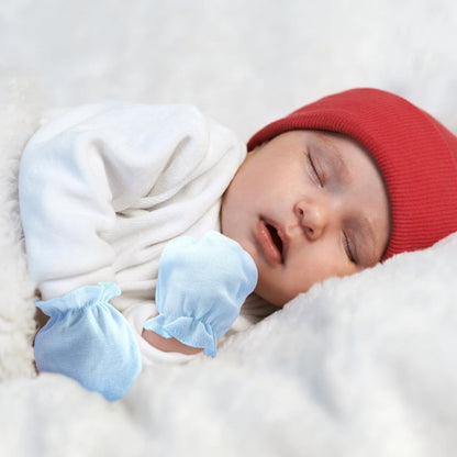 BQUBO Newborn Infant Toddler Mittens No Scratch Cotton Elastic Wrist Gloves Hypoallergenic for 0-6
