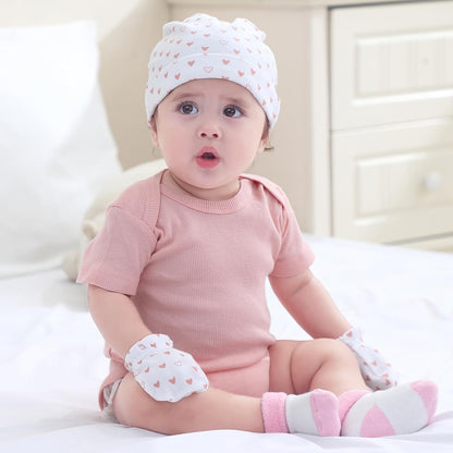 Baby Hats Mittens and Socks Set Cotton Newborn Hat Beanie Soft Infant Girls Boys Caps Gloves 0-6