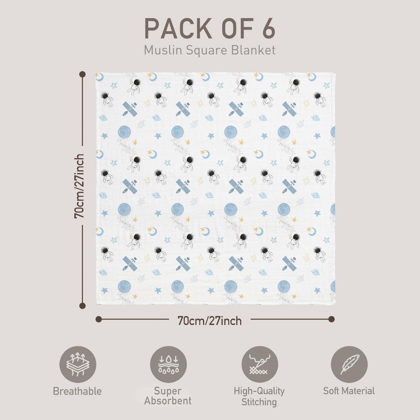 GLLQUEN BABY Receiving Blankets Boy Muslin Swaddle Blankets for Newborn