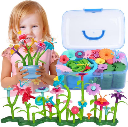 BIRANCO. Flower Garden Building Set - Grow up! Fun Stacking Toys for Toddlers and Kids Age 3-6 Year